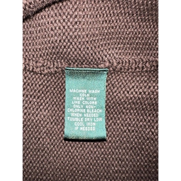 Lauren Jeans Co Ralph Lauren Sweater Shirt Top Brown Button Up Tie Waist Large - Picture 10 of 13